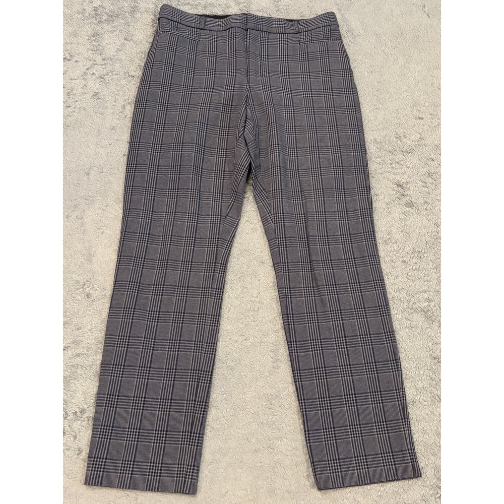 Banana Republic Pants Womens 8 Sloan Fit Gray Plaid Stretch Career Office